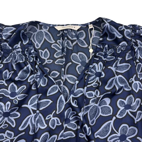 Rebecca Taylor Vera Fleur Classy Chic Tie Front Blouse Women's Size Small - Picture 3 of 10